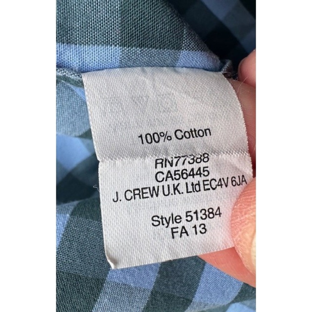 J Crew Quality Woven Shirts Mens MED Gingham Checkered Plaid Button Long Sleeve - Picture 9 of 9